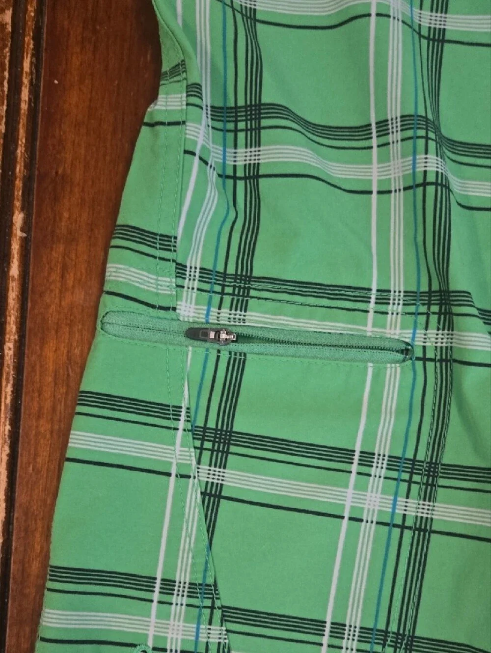 L.L. Bean Green Plaid Men’s Swim Board Shorts